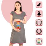 2 166 Women Pregnancy feeding tunic top with My Baby Love Samoosa Printed Design