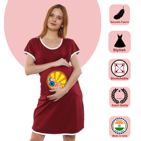 2 371 Women Pregnancy feeding tunic top with Music baby Printed Design