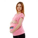 2 40 Women Pregnancy Tshirt with Super Baby Printed Design