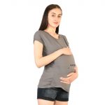 2 47 Women Pregnancy Tshirt with Lightssaber Duel Printed Design