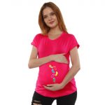 2 848 Women Pregnancy feeding Tshirt with Footsteps Printed Design