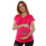 2a 23 Women Pregnancy feeding Tshirt with We are hungry Printed Design