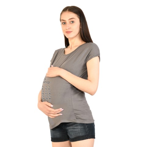 3 105 Women Pregnancy Tshirt with Baby Calendar Printed Design