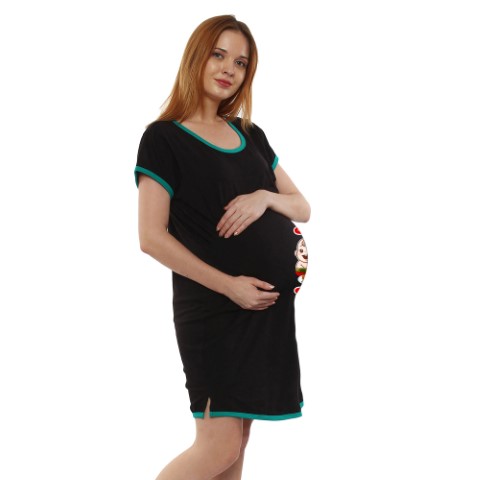 3 165 Women Pregnancy feeding tunic top with Pani Puri Printed Design