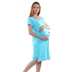 3 304 Women Pregnancy feeding tunic top with Is it time yet Printed Design