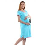 3 377 Women Pregnancy feeding tunic top with Kick me baby one more time Printed Design