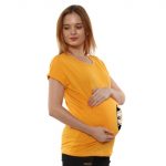 3 62 Women Pregnancy Tshirt with Girl Cross Zip Printed Design