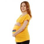 3 663 Women Pregnancy feeding Tshirt with Super Baby Printed Design