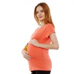 3 902 Women Pregnancy feeding Tshirt with Ma pizza Printed Design