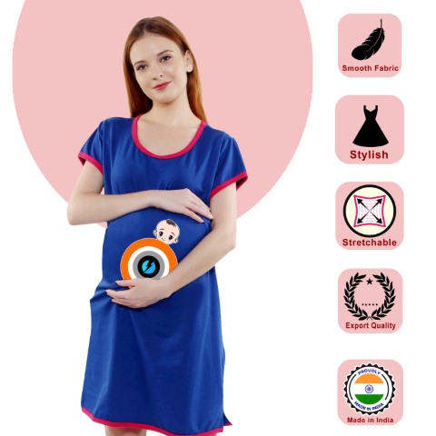 4 205 Women Pregnancy feeding tunic top with Baby with Shield Printed Design