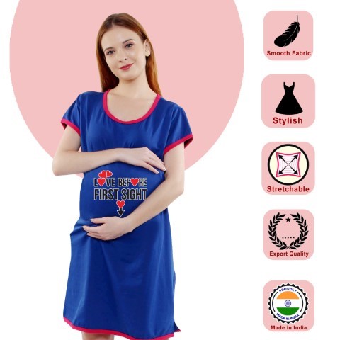 4 361 Women Pregnancy feeding tunic top with Love at first sight Printed Design