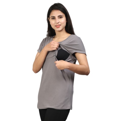 4 591 Women Pregnancy feeding Tshirt with Bump Ahaed Printed Design