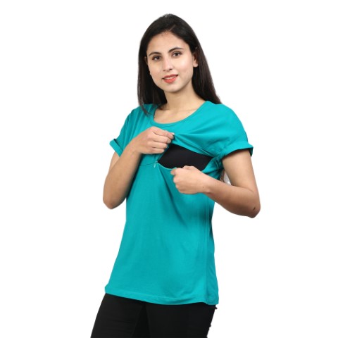 4 929 Women Prgnancy feeding Tshirt with Rosagulla Printed Design