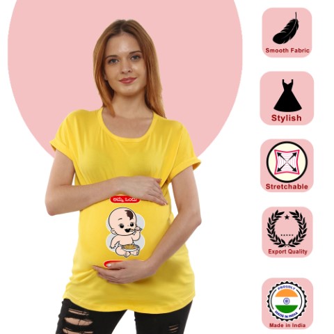 7 471 Women Pregnancy feeding Tshirt with Amma Churumuri Printed Design