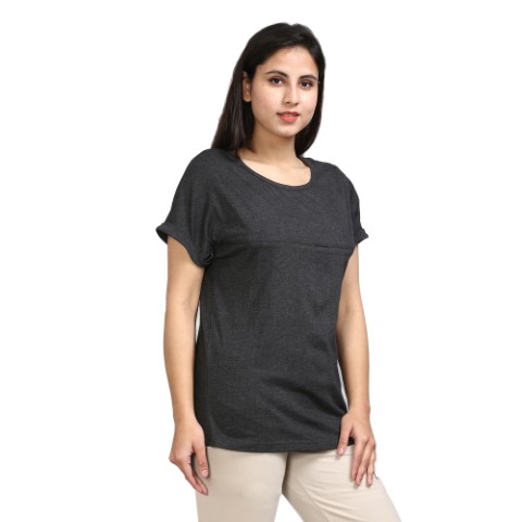 7 490 Women Pregnancy feeding Tshirt with Lightssaber Duel Printed Design