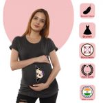 8 464 Women Pregnancy feeding Tshirt with Girl Cross Zip Printed Design