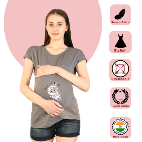 8 618 Women Pregnancy feeding Tshirt with Mummy to be Printed Design