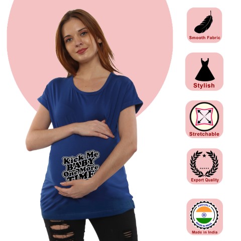 8 648 Women Pregnancy feeding Tshirt with Kick me baby one more time Printed Design