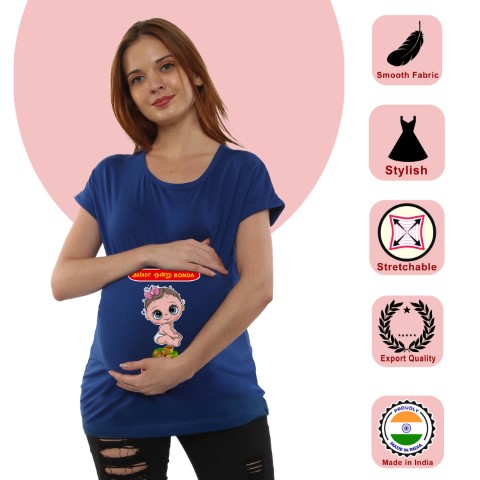 8 785 Women Pregnancy feeding Tshirt with Bonda Printed Design